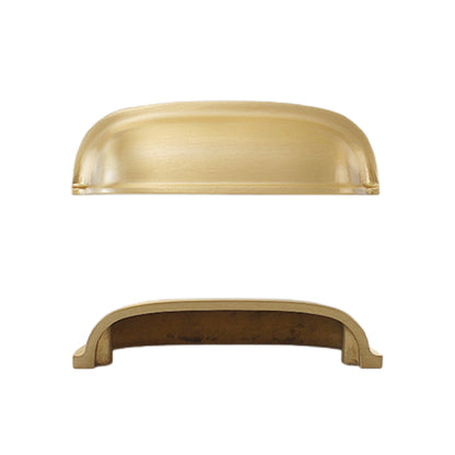 Solid Brass Cup Pull Handles – Half Round Cabinet Drawer Handles