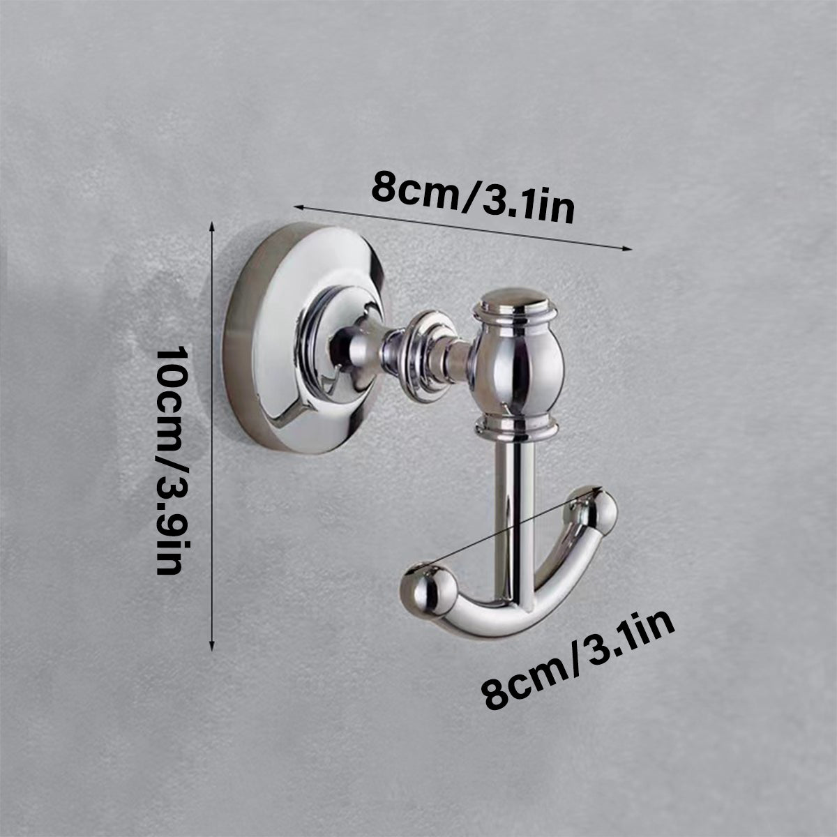 Solid Brass Bathroom Wall Hook – Chrome Finish Robe & Towel Hanger