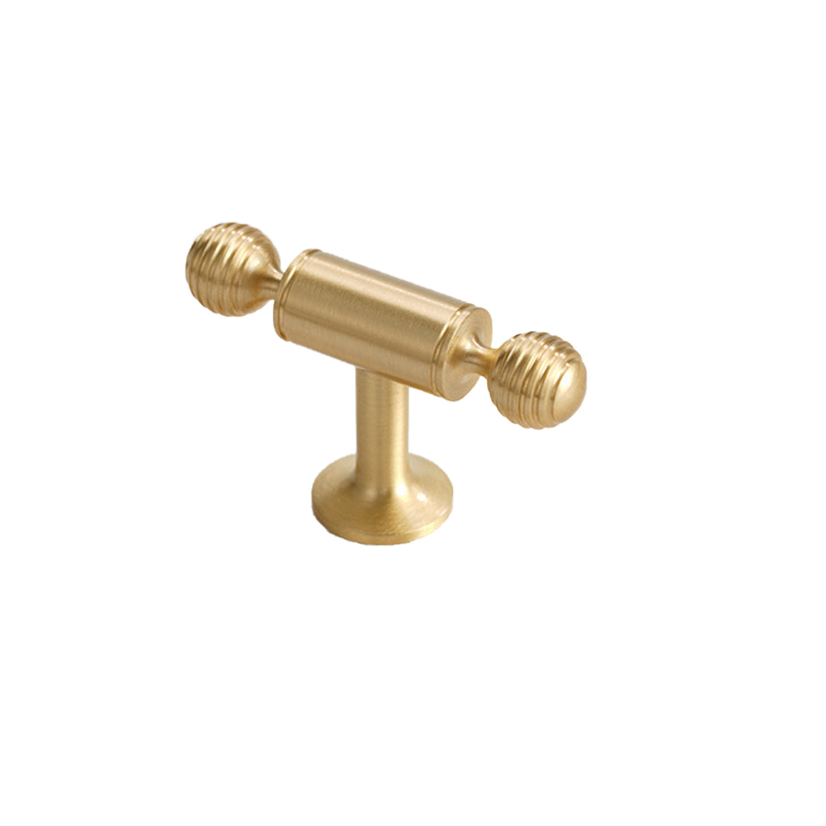 Brushed Brass Cabinet Handles – Modern Knob End Design for Drawers & Cabinets