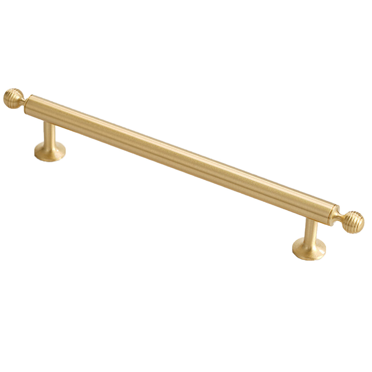 Brushed Brass Cabinet Handles – Modern Knob End Design for Drawers & Cabinets