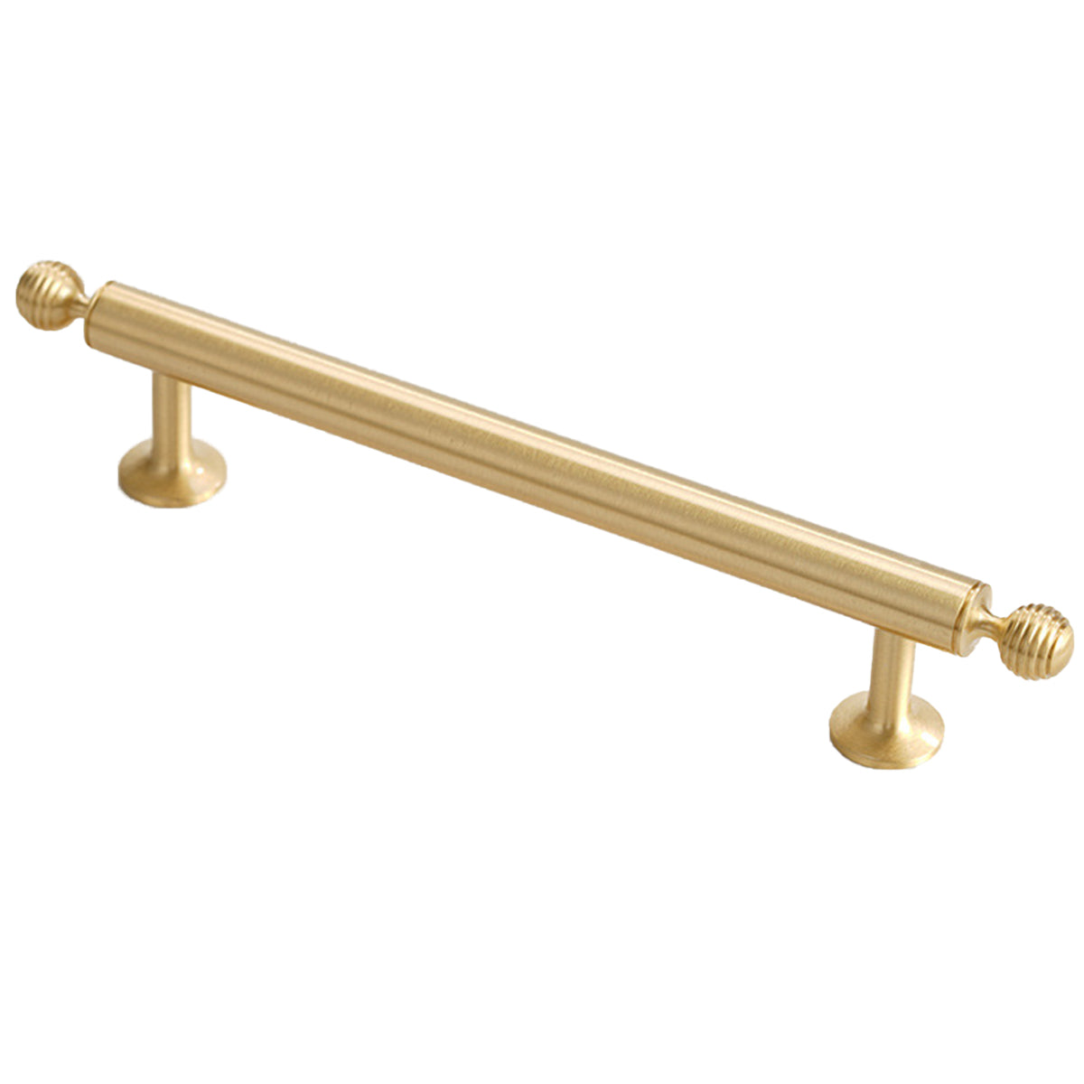 Brushed Brass Cabinet Handles – Modern Knob End Design for Drawers & Cabinets