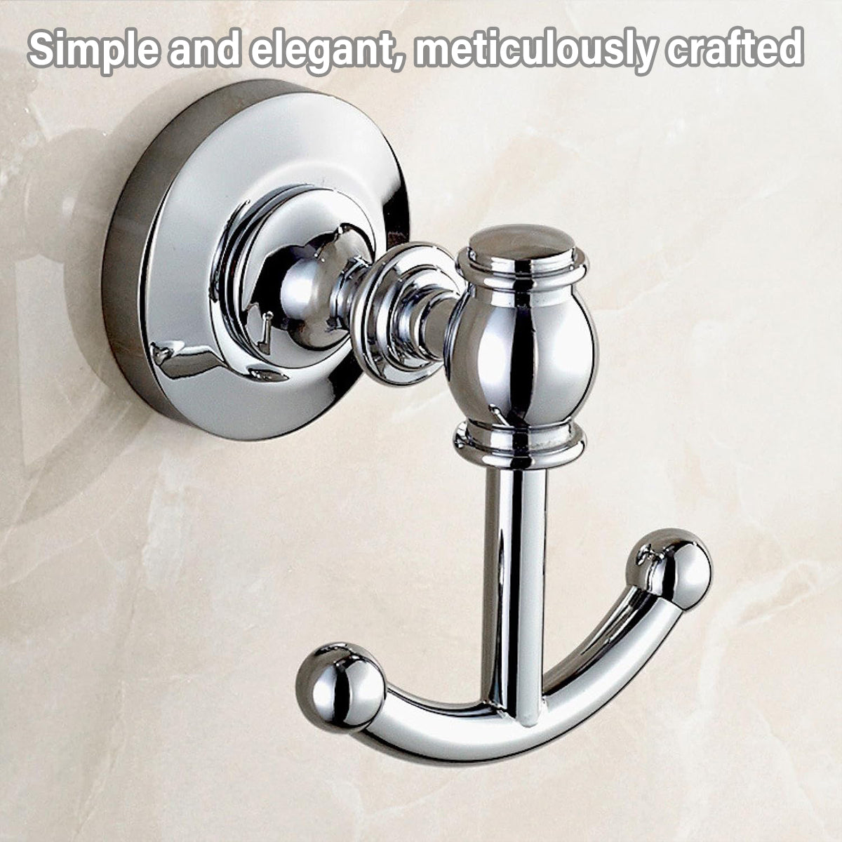 Solid Brass Bathroom Wall Hook – Chrome Finish Robe & Towel Hanger