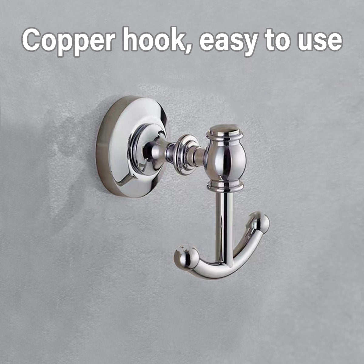 Solid Brass Bathroom Wall Hook – Chrome Finish Robe & Towel Hanger