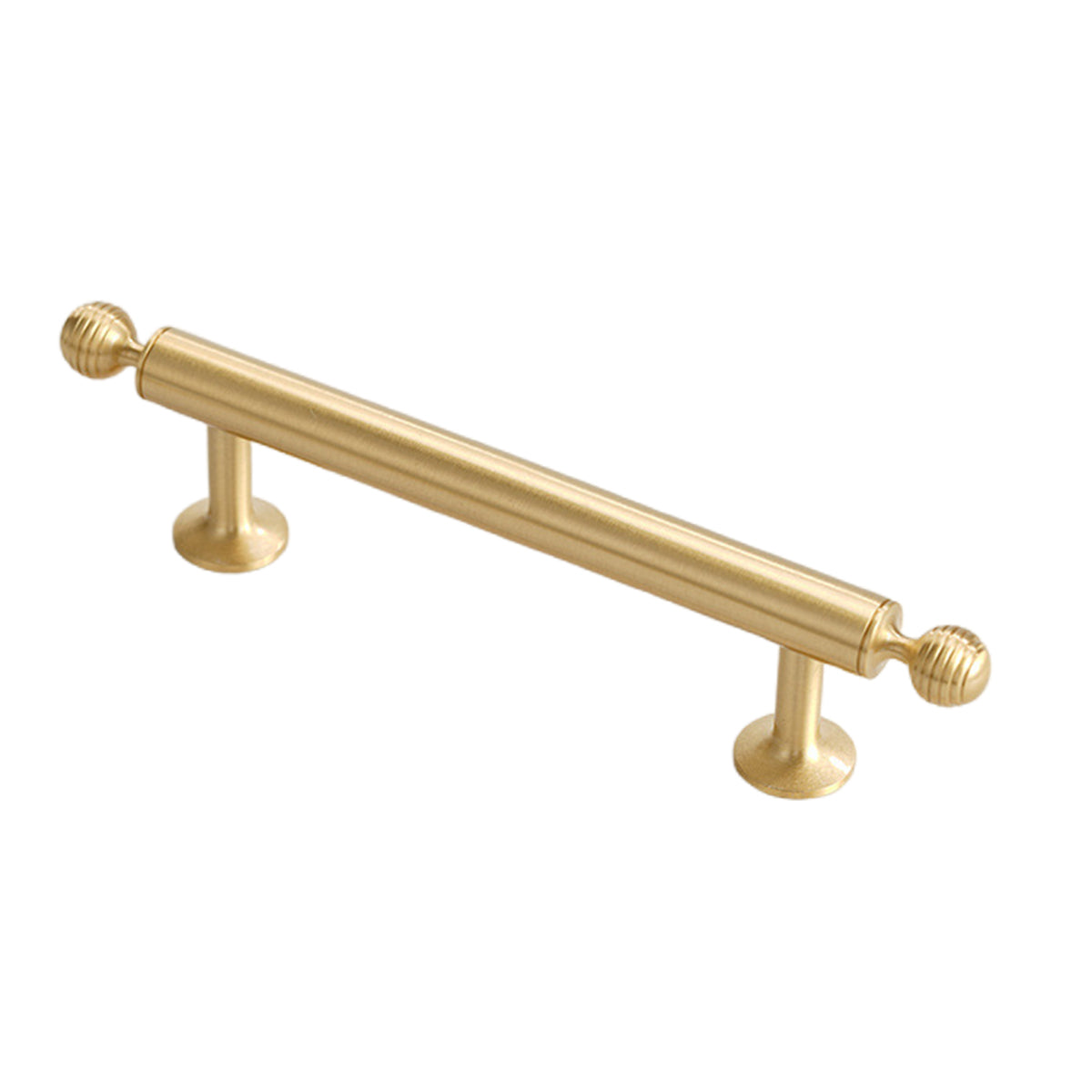Brushed Brass Cabinet Handles – Modern Knob End Design for Drawers & Cabinets