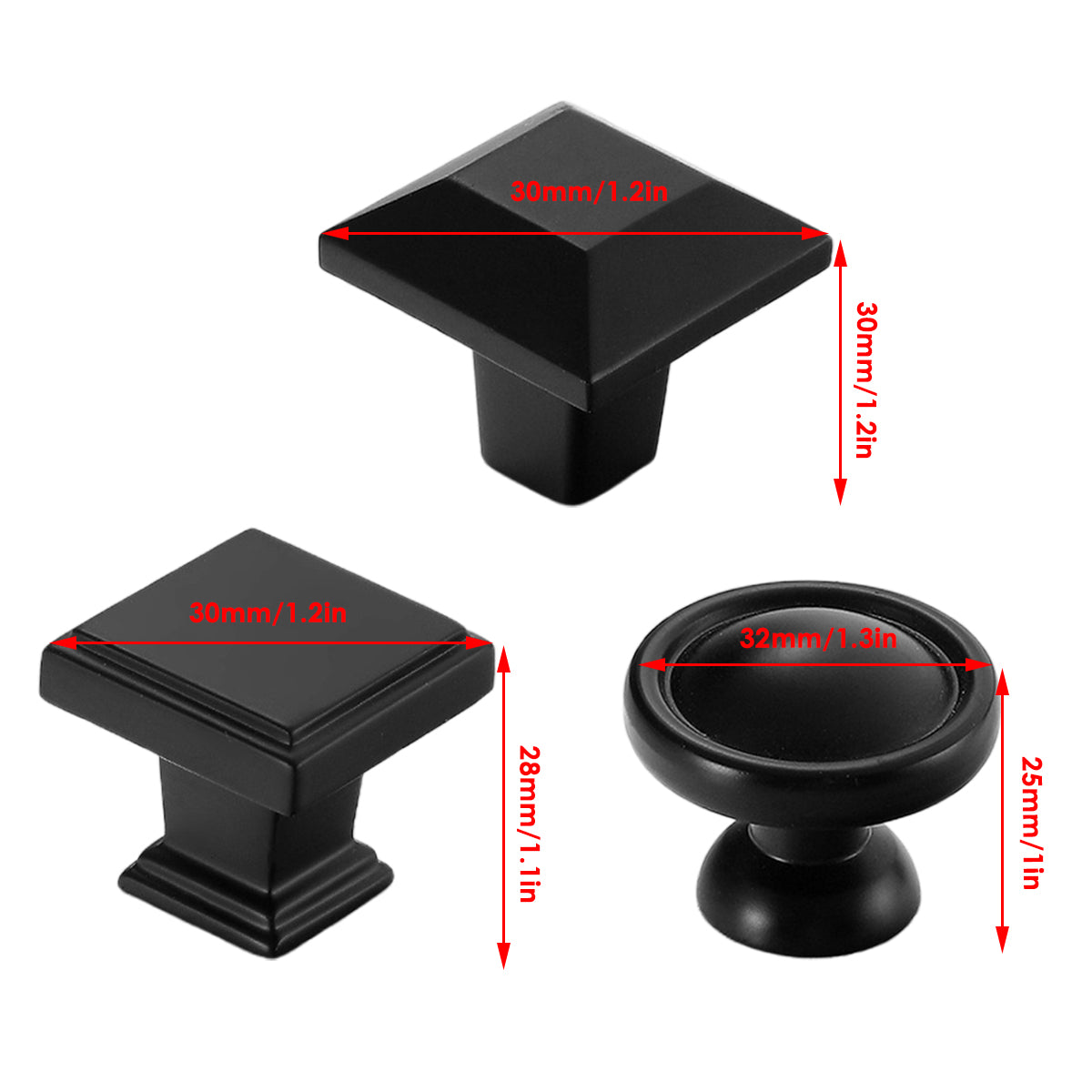 Matte Black Copper Cabinet Knobs for Drawers and Cabinets