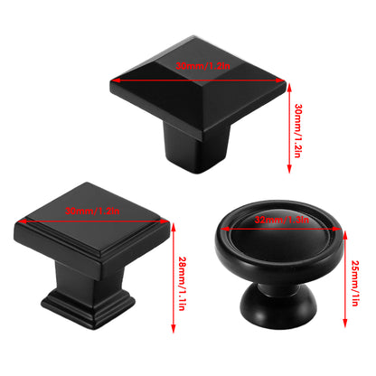 Matte Black Copper Cabinet Knobs for Drawers and Cabinets