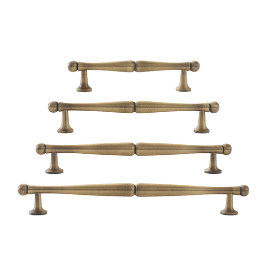 Antique Brass Cabinet Handles – Hourglass Shape Vintage Drawer Pulls