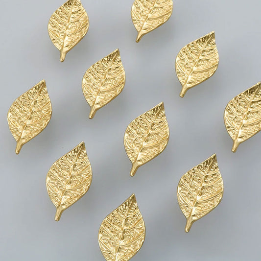 Gold Leaf-Shaped Cabinet Handle – Elegant Drawer Knob