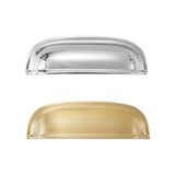 Solid Brass Cup Pull Handles – Half Round Cabinet Drawer Handles