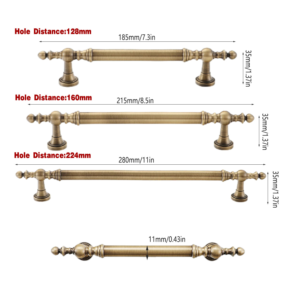 Vintage Brass Cabinet Handles – Classic Drawer Pulls for Timeless Elegance
