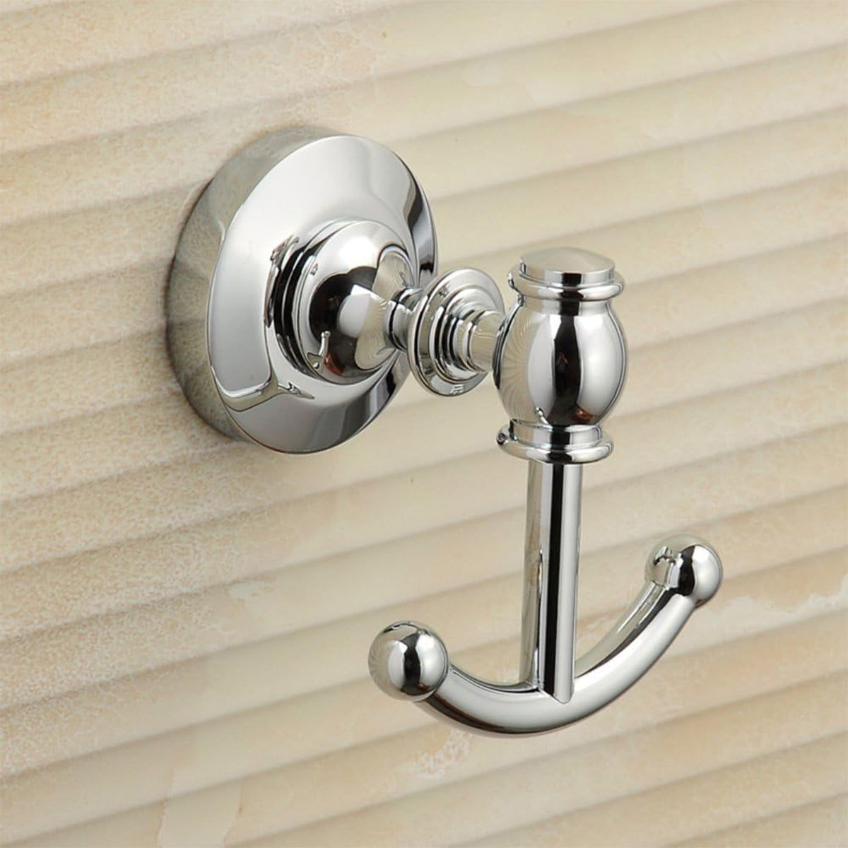 Solid Brass Bathroom Wall Hook – Chrome Finish Robe & Towel Hanger