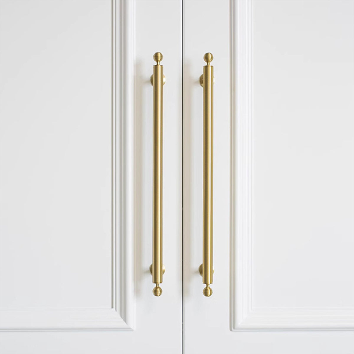 Brushed Brass Cabinet Handles – Modern Knob End Design for Drawers & Cabinets