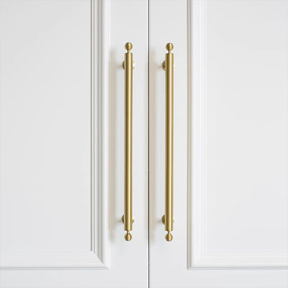 Brushed Brass Cabinet Handles – Modern Knob End Design for Drawers & Cabinets