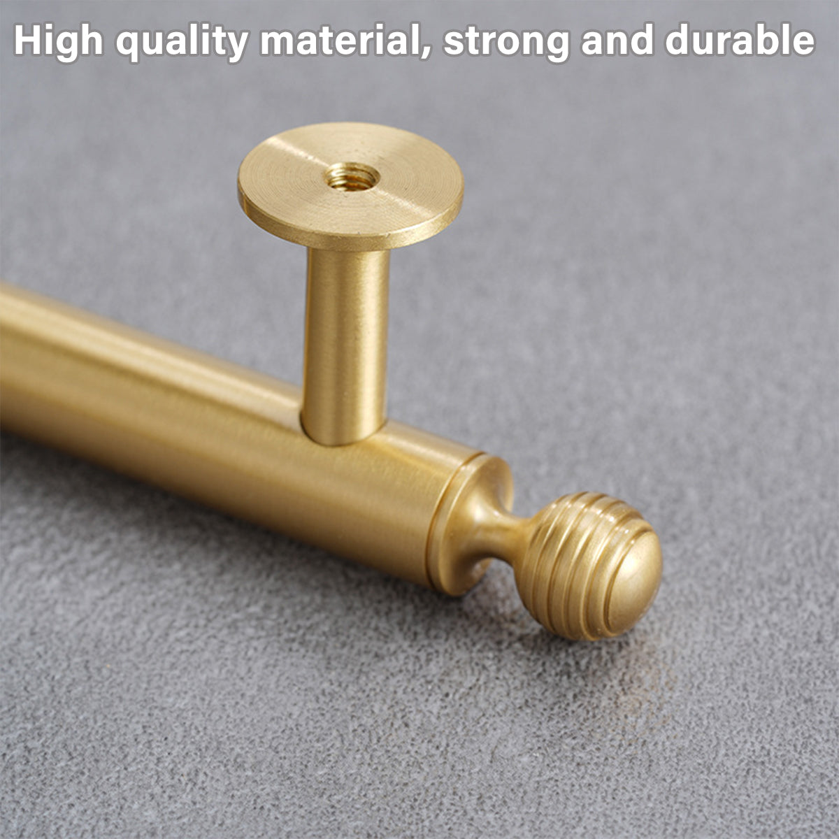 Brushed Brass Cabinet Handles – Modern Knob End Design for Drawers & Cabinets