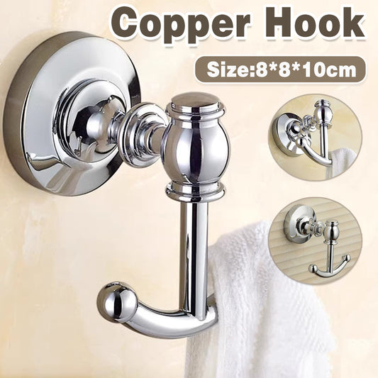 Solid Brass Bathroom Wall Hook – Chrome Finish Robe & Towel Hanger