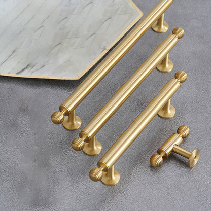 Brushed Brass Cabinet Handles – Modern Knob End Design for Drawers & Cabinets