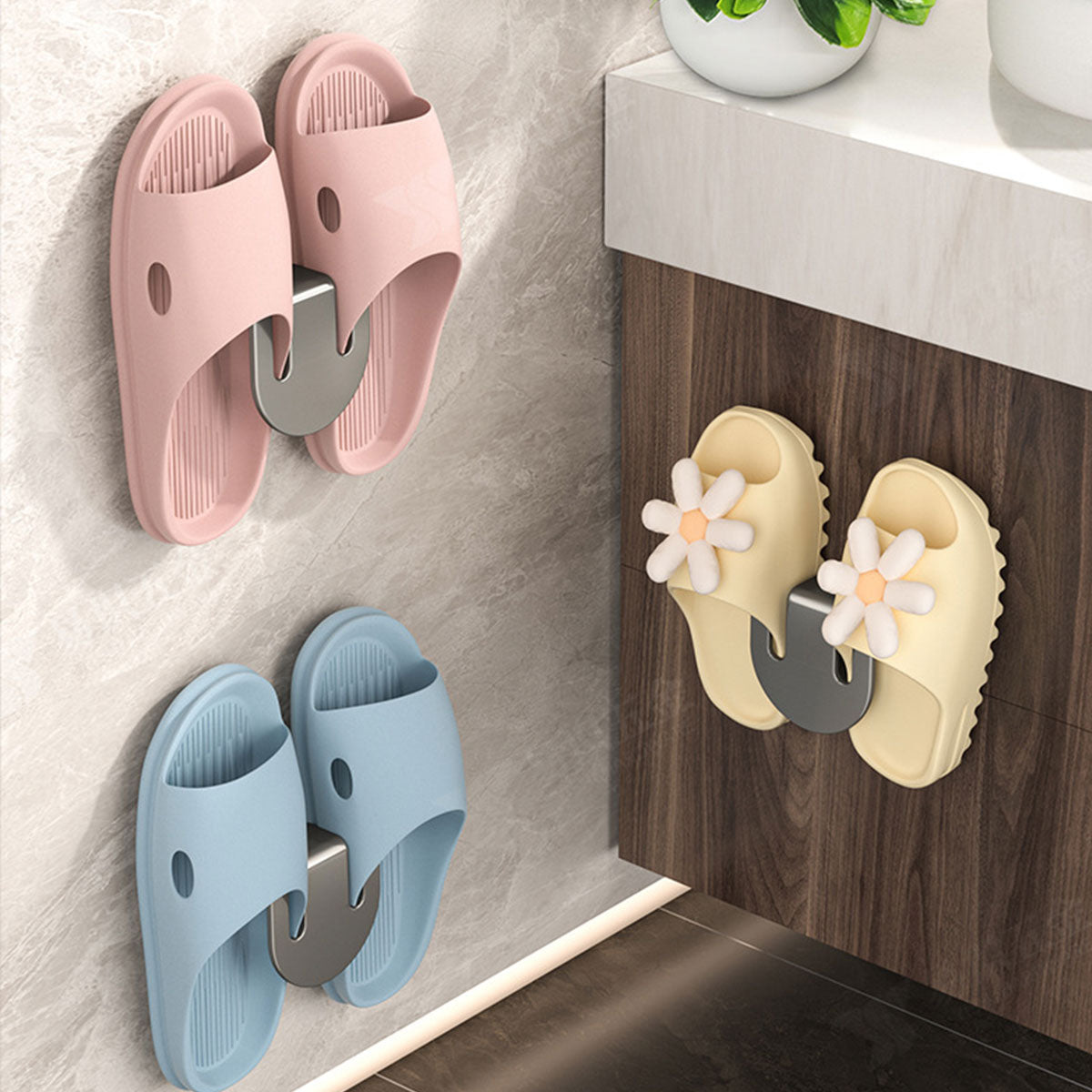 Stainless Steel Slipper Hook - Self Adhesive Wall Mount