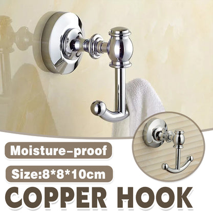 Solid Brass Bathroom Wall Hook – Chrome Finish Robe & Towel Hanger