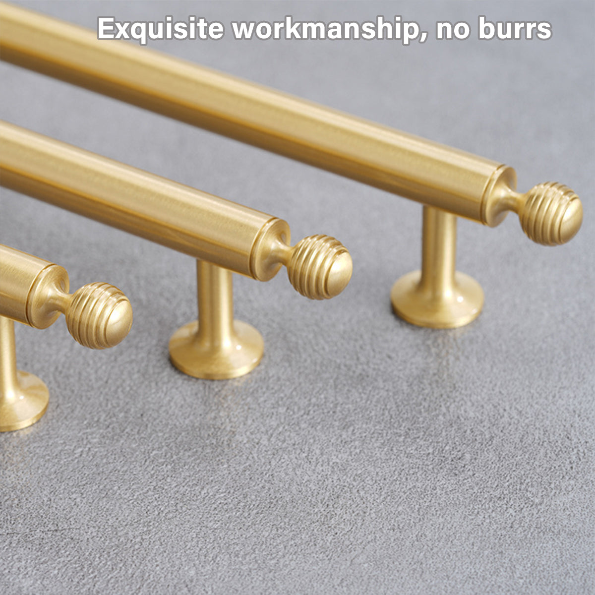 Brushed Brass Cabinet Handles – Modern Knob End Design for Drawers & Cabinets