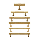 Brushed Gold Knurled Cabinet Handles – T-Bar Drawer Pulls in Multiple Sizes
