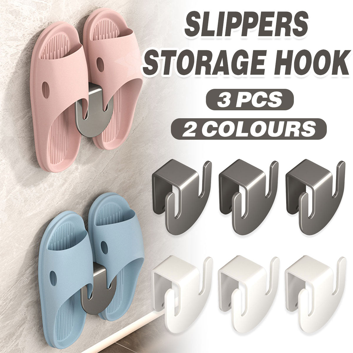 Stainless Steel Slipper Hook - Self Adhesive Wall Mount
