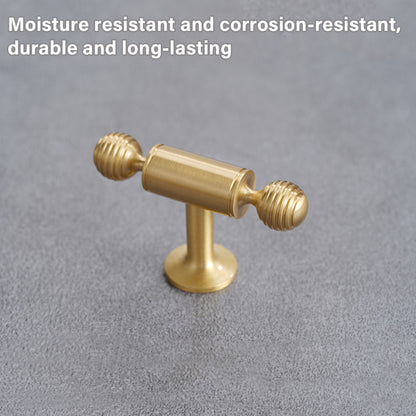 Brushed Brass Cabinet Handles – Modern Knob End Design for Drawers & Cabinets