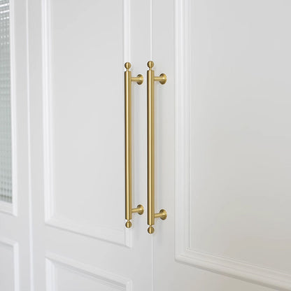 Brushed Brass Cabinet Handles – Modern Knob End Design for Drawers & Cabinets