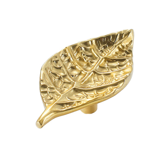 Gold Leaf-Shaped Cabinet Handle – Elegant Drawer Knob