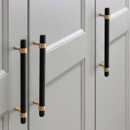 Black and Brass Copper Cabinet Handles | Modern Drawer Pulls