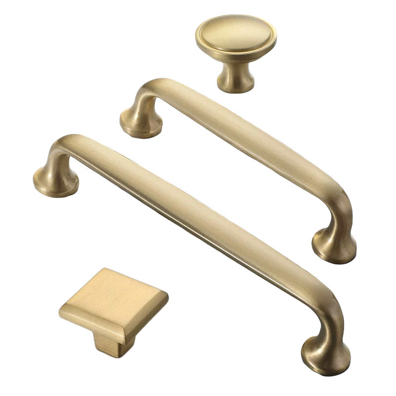 Antique Copper Cabinet Handles and Knobs – Solid Brass Drawer Pull Set