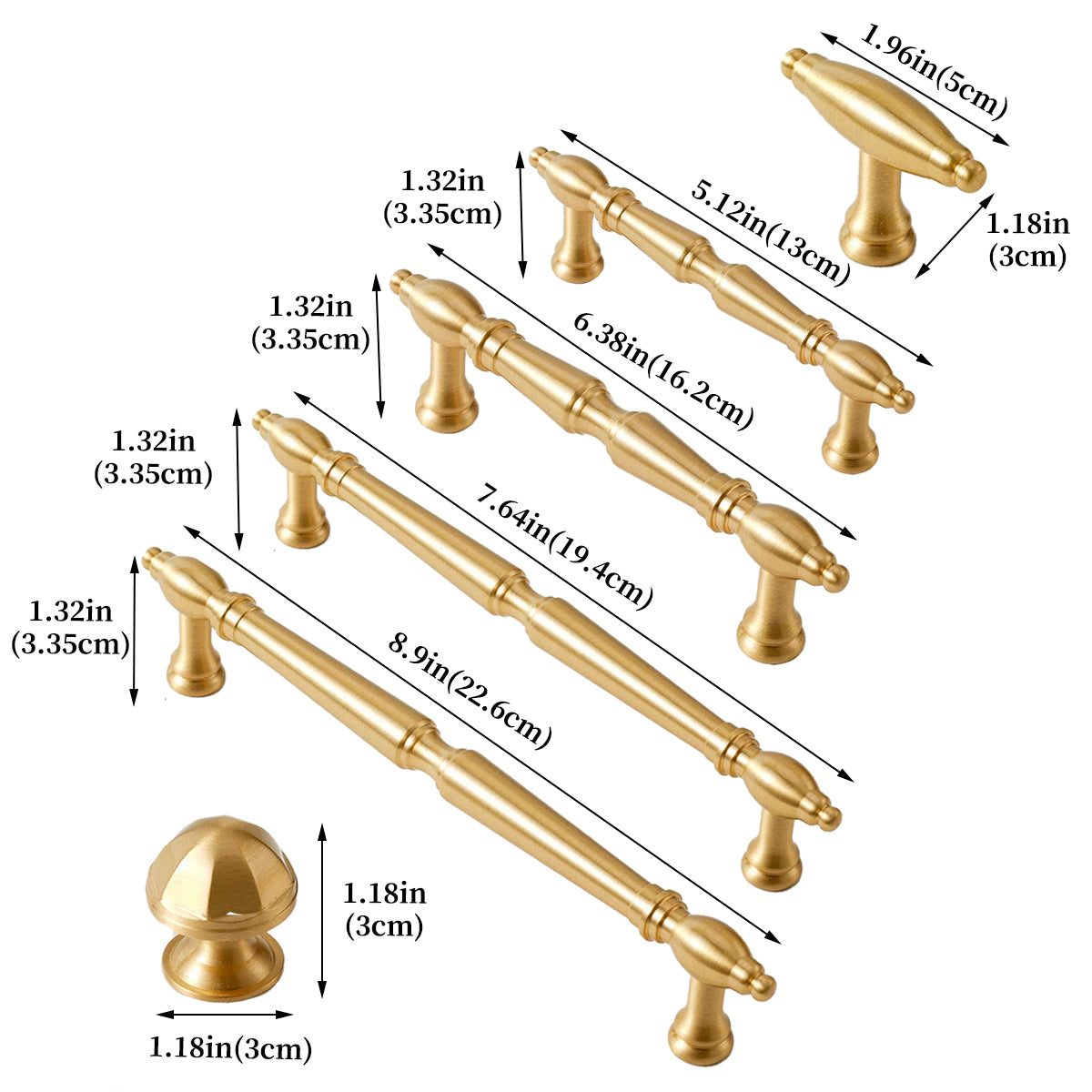 Brushed Brass Cabinet Handles – Premium Brass Drawer Pull Handles & Cabinet Knobs