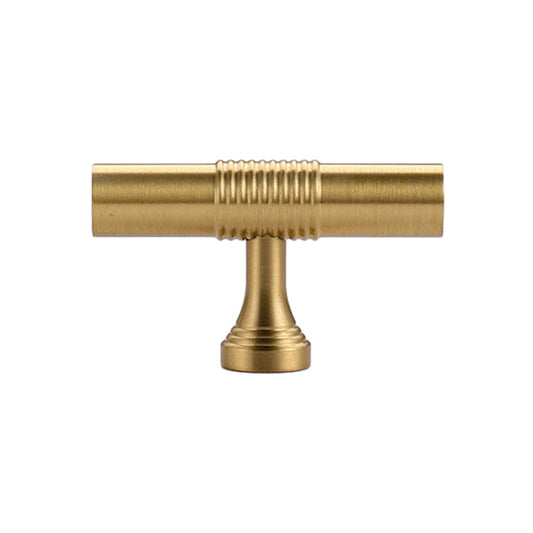 Brushed Gold Knurled Cabinet Handles – T-Bar Drawer Pulls in Multiple Sizes